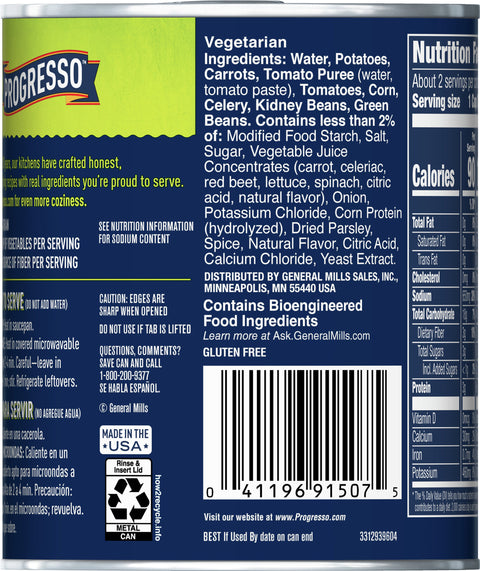 Progresso Vegetable Classics Soup Garden Vegetable 18.5 OZ