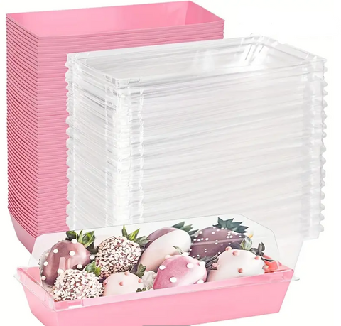 Pastry Box - Pink - disposable
