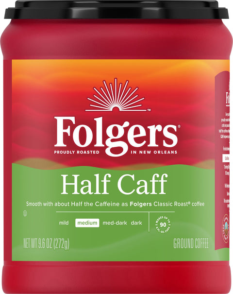 Folgers Half Caffeine Medium Ground Coffee 9.6 OZ
