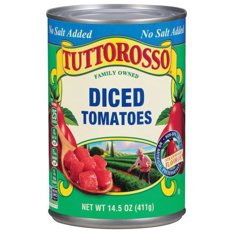Tuttorosso Diced Tomatoes No Salt Added 14.5 OZ