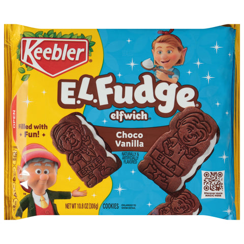 Keebler E.L. Fudge Choco Vanilla Cookies 10.8 oz - 12 Pack