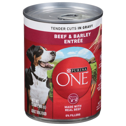 Purina One Adult Tender Cuts in Gravy Beef & Barley Entree Dog Food 13 oz
