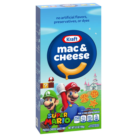 Kraft Mac N Cheese with Super Mario Power-Up Pasta Shapes 5.5 OZ