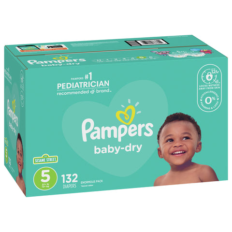 Pampers Baby Dry Diapers Size 5 132 Count
