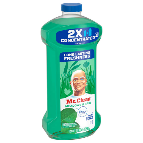 Mr. Clean 2X Concentrated Multi Surface Cleaner with Febreze Meadows & Rain Scent, 41 fl oz