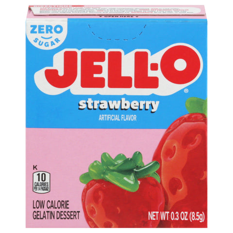 Jell-O Mix Gelatin Sugar Free Strawberry - 0.3 OZ 24 Pack