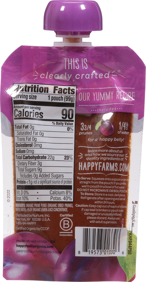 Happy Baby Organic Stage 1 Prunes 3.5 OZ