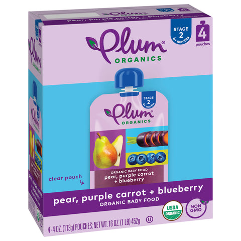 Plum Organics Stage 2 Blueberry, Pear & Purple Carrot 16 OZ