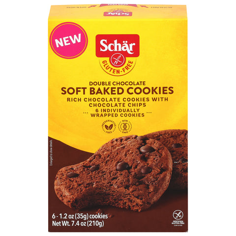 Schar Gluten-Free Soft Baked Double Chocolate Cookies 6 ea - 6 Pack