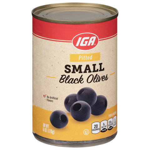 IGA Olives Small Pitted Ripe 6 OZ