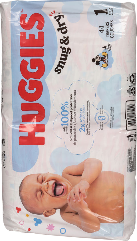 Huggies Snug & Dry Disney Baby Size 1 Diapers (8-14 lbs (4-6 kg)) 44 Each