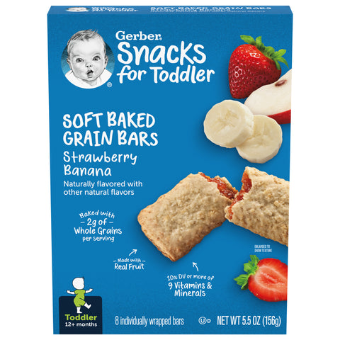 Gerber Graduates Cereal Bars Strawberry Banana 5.5 OZ