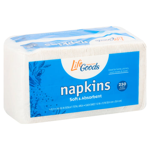 Life Goods Soft and Absorbent 1-Ply Napkins 250 ea - 250 CT 18 Pack