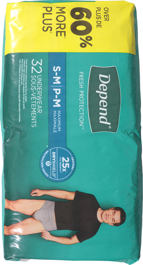 Depend Fresh Protection Maximum Underwear S/M 32 ea