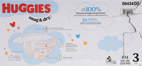 Huggies Snug & Dry Disney Baby Size 3 Diapers (16-28 lbs (7-13 kg)) 104 Each