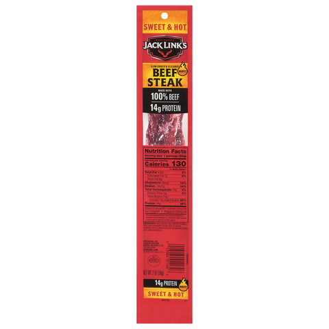 Jack Link's Slow Cooked & Seasoned Hot Beef Steak 2 oz - 12 Pack