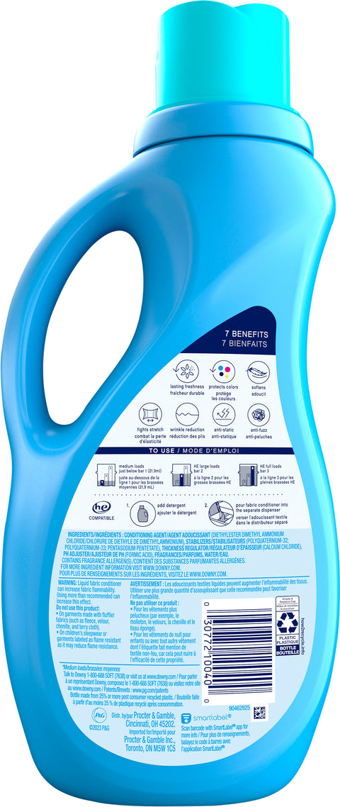 Downy Ultra Laundry Liquid Fabric Softener (Fabric Conditioner), Cool Cotton, 44 fl oz, 60 Loads