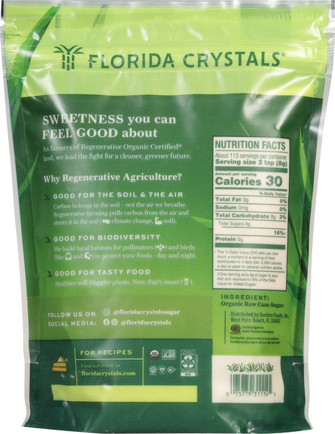 Florida Crystals Organic Raw Cane Sugar 32 OZ