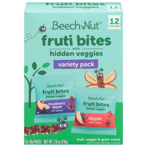 Beech-Nut Fruti Bites Fruit, Veggie & Grain Snack Variety Pack 12 - 18 g Packs - 6 Pack