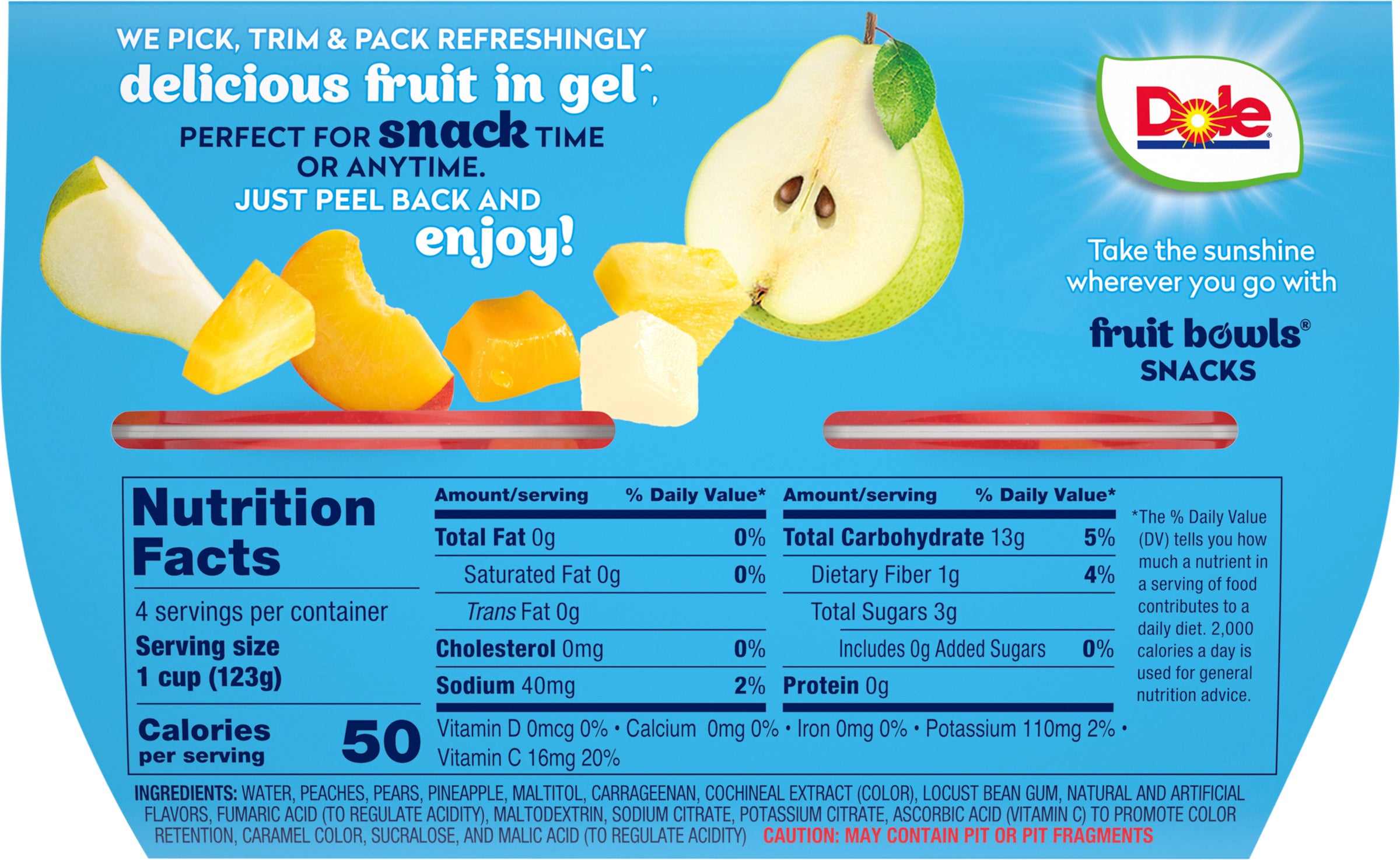 Dole Fruit Cups Mixed In Cherry Gelatin - 17.2 OZ 6 Pack