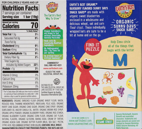 Earth's Best Organic Sunny Days Blueberry Flavored Snack Bars 7
