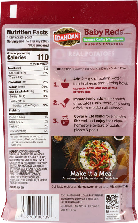 Idahoan Roasted Garlic & Parmesan Mashed Potatoes 4.1 OZ