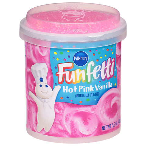 Pillsbury Funfetti Hot Pink Vanilla Frosting 15.6 OZ