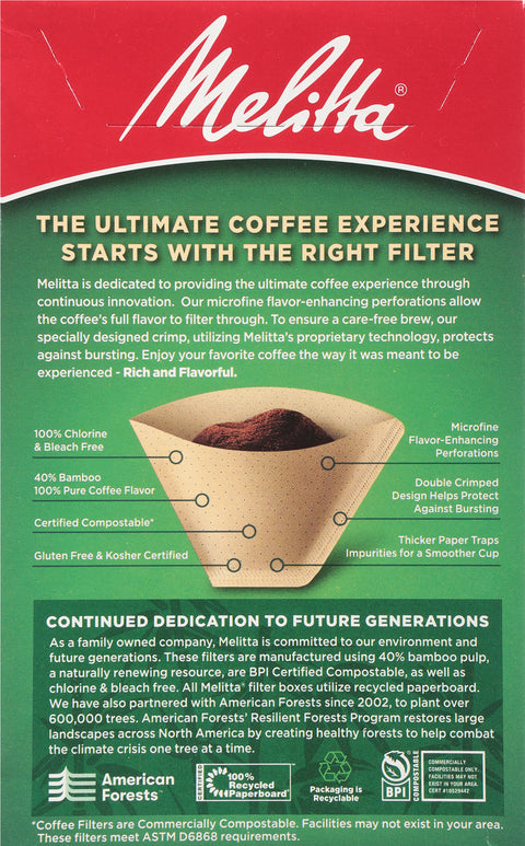 Melitta Coffee Filters Bamboo #2 80 CT