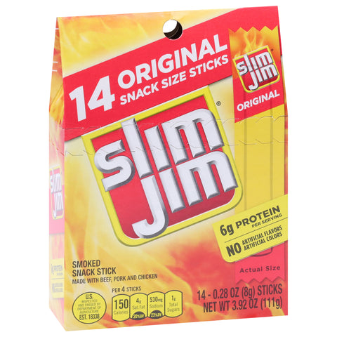 Slim Jim Original Smoked Snack Sticks 3.92 OZ