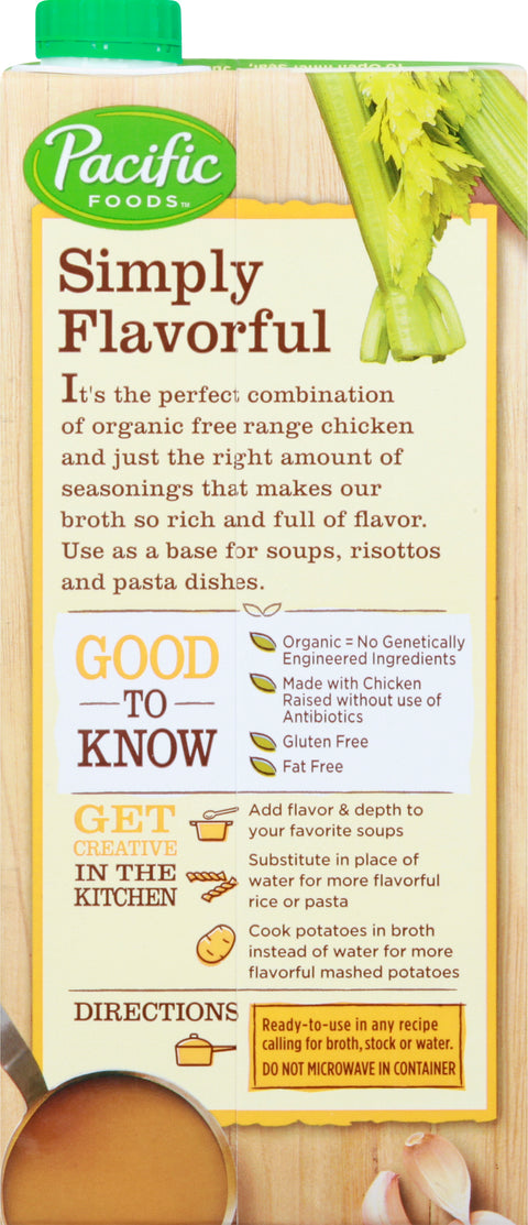 Pacific Organic Low Sodium Free Range Chicken Broth 32 oz