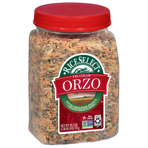 Rice Select Tri-Color Orzo Pasta 26.5 OZ