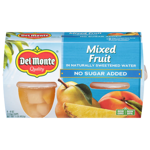 Del Monte Fruit Cups Mixed No Sugar Added 16 OZ