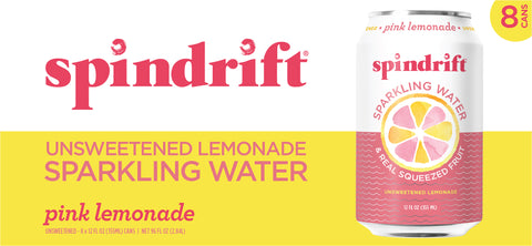 Spindrift Lemonade Unsweetened Pink 96 FZ
