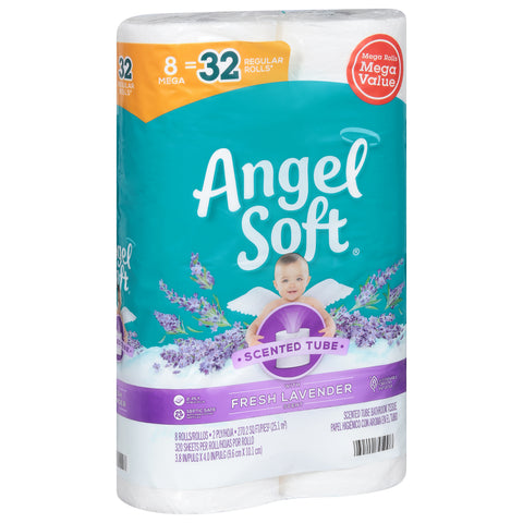 Angel Soft 2-ply Mega Rolls Scented Tube Fresh Lavender Bathroom Tissue Mega Rolls 8 ea