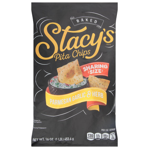 Stacy's Baked Parmesan Garlic & Herb Pita Chips Sharing Size 16 oz - 6 Pack