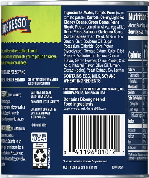 Progresso Vegetable Classics Soup Minestrone 19 OZ