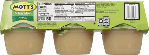 Mott's Applesauce No Sugar Added 23.4 OZ
