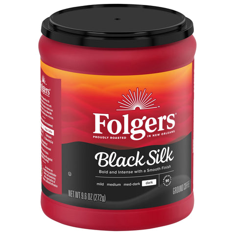 Folgers Ground Black Silk Coffee 9.6 OZ