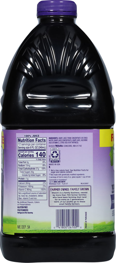Welch's 100% Juice Concord Grape Family Size 96 FZ