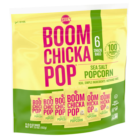Angie's Boom Chicka Pop Gluten Free Sea Salt Popcorn 6 Bags 3.6 OZ