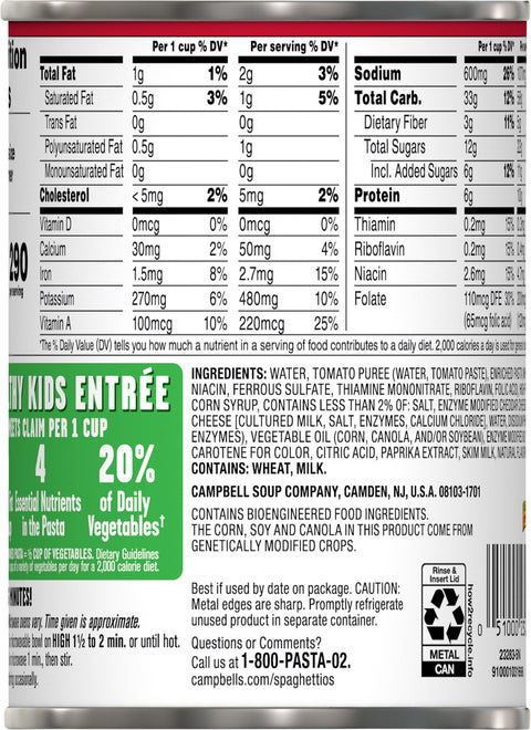 Campbell's Spaghettio's 15.8 OZ