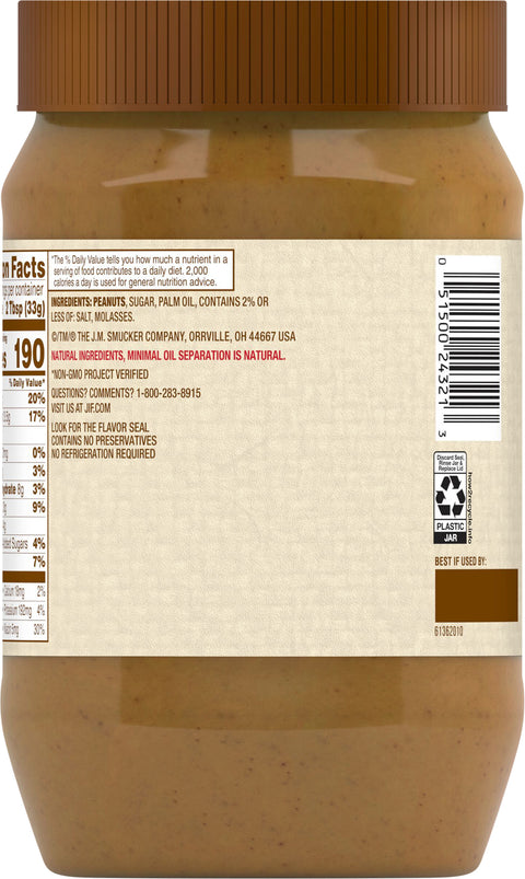 Jif Natural Creamy Peanut Butter 40 OZ