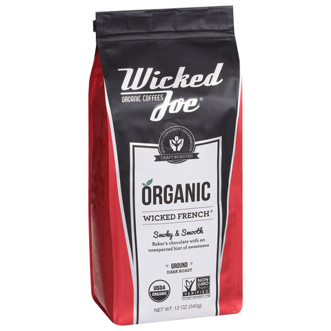 Wicked Joe Organic Wicked French Dark Roast Ground Coffee 12 OZ