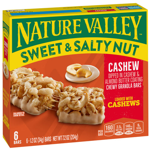 Nature Valley Sweet & Salty Nut Chewy Cashew Granola Bars 7.2 OZ