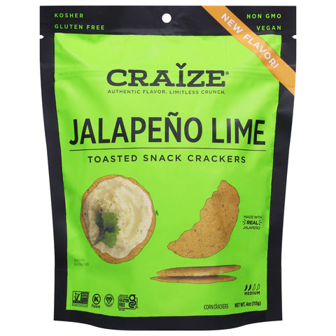 Craize Medium Jalapeno Lime Toasted Snack Crackers 4 oz