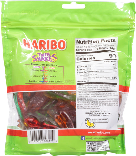 Haribo Twin Snakes Gummi Candy Share Size 12.5 oz
