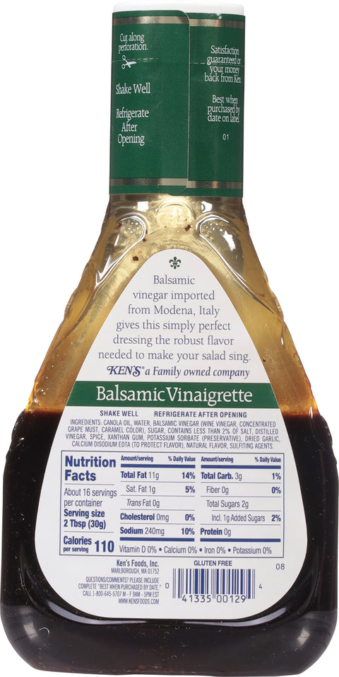 Ken's Steak House Balsamic Vinaigrette Dressing 16 FZ