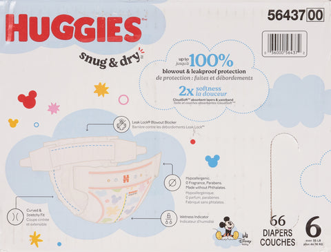 Huggies Snug & Dry Disney Baby Size 6 Diapers (35+ lbs (16+ kg)) 66 Each