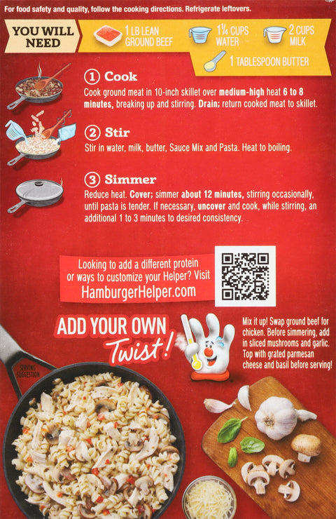 Hamburger Helper Mild Spicy Garlic Parmesan Pasta & Cheese Sauce Mix 6 oz