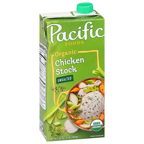 Pacific Organic Unsalted Chicken Stock 32 OZ